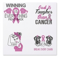 Transfert thermique en strass pour t-shirts, slogan de sensibilisation au cancer du sein, embellissement thermocollant pour vêtements, gants de boxe, vente en gros