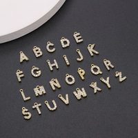 Hot Diy 26 Anglais Pendentif Plaqué Boucles D'oreilles Collier Accessoires Or Cadeau À La Mode Lettre Collier Zircon Cuivre Lettre Charme