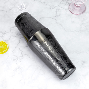 Tùy Chỉnh 850Ml + 550Ml Thanh Sử Dụng Cocktail Shaker Khắc Mô Hình Boston Phong Cách Trộn Thép Không Gỉ Bartender Đồng Barware - Product Image 5