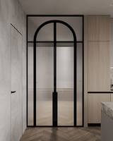 Porte d'entrée Arche personnalisée Top Round Luxury Double Solid Steel Material Front Exterior Entry Doors for a House