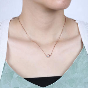 Collana di gioielli di moda in <span class=keywords><strong>argento</strong></span> Sterling 925 collana di <span class=keywords><strong>luna</strong></span> colorata zircone placcato oro collana da donna - Product Image 5