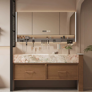 Ceramic seamless integrated basin bathroom cabinet combination hand wash basin bathroom wash basin - Product Image 1