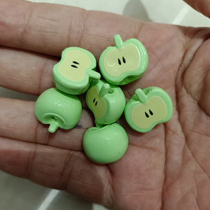 Cuentas de media manzana impresas personalizadas de 18mm para hacer joyas DIY, correa para teléfono, abalorios para bolsas y accesorios artesanales - Product Image 4