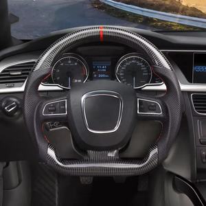 <span class=keywords><strong>Volante</strong></span> de coche de cuero personalizado de fibra de carbono Real para <span class=keywords><strong>Audi</strong></span> A3 <span class=keywords><strong>A4</strong></span> A5 B7 A6 Q5 Q7 S5 S4 <span class=keywords><strong>2006</strong></span> 2007 2008 2009 2010 2011 2012 Rs3 - Product Image 2