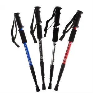 플라스틱 헤드 접이식 전술 지팡이 칼 자기 방어 접는 캠핑 망원경 트레킹 워킹 북유럽 하이킹 스틱 폴