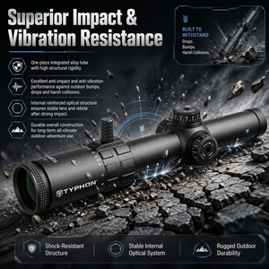 Mira Telescópica TYPHON PA 1-6X24 FFP LPVO |   Mira Telescópica Táctica para Caza en Exteriores con Cristal ED de Baja Distorsión, Resistente al Agua y a los Impactos - Product Image 6