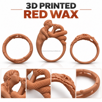 Solutions d'impression 3D professionnelles en cire rouge pour les applications grand public et de style de vie, prototype de bague de bijouterie