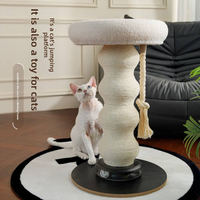 Griffoir pour chat en forme de gourde, arbre à chat haut en sisal avec plateforme-lit, tour d'escalade intérieure peu encombrante
