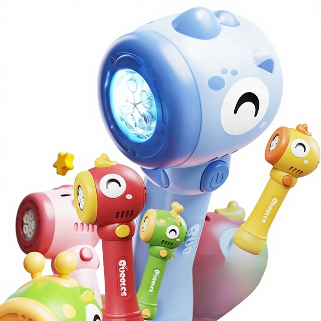Plastic Children's Light-Up Bubble Wand Handheld Fully Automatic Leak-Proof Bubble Fan Machine Outdoor Toy for Ages 14 & up