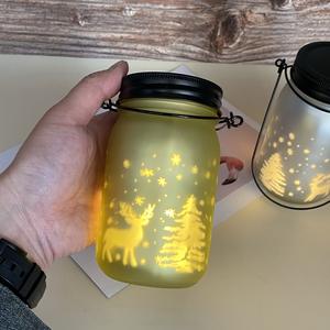 أوعية زجاجية فارغة لامعة للشموع مع غطاء لولبي وطباعة مصقولة، برطمانات ماسون للهدايا وأعياد الميلاد والعطلات، بيع بالجملة - Product Image 6