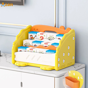 Libreria per Bambini <span class=keywords><strong>a</strong></span> Tema Dinosauri, Organizzatore di Libri Frontale, Contenitore per Giocattoli, Scaffale in Plastica OEM all'Ingrosso per Casa, Sala Giochi, Asilo Nido - Product Image 1