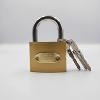 Cadenas en fer imitation peinture couleur laiton 50mm de sécurité supérieure avec porte en acier à clé croisée et serrure à clé pour une fermeture sécurisée