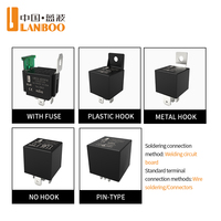 LANBOO 12V/24V DC 30A 40A 80A 4 Pin 5 Pin Besi/Plastik/Tanpa Pelapis dengan Perlindungan Sekring Relay Mobil Universal untuk Kelistrikan Otomotif
