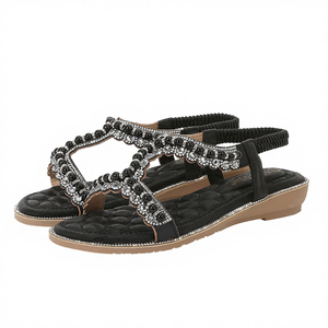 Sandales compensées sportives et confortables pour femmes, respirantes, à semelle en caoutchouc, pour l'extérieur et l'intérieur, idéales pour l'été - Product Image 3