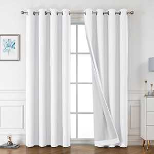 OWENIE-Cortinas de bloqueo de luz completa con revestimiento blanco suave para dormitorio, 100% cortinas de ventana con aislamiento térmico - Product Image 1