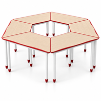 Table d'école modulaire flexible et collaborative, bureau d'activités pour la maternelle et la salle de classe avec bord anti-collision