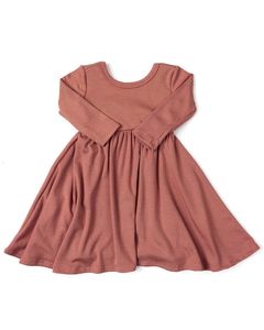 Baby <b>Toddler</b> Solid Tunic Cotton Jersey Dress Pleated Skirt Autumn Girls Long Sleeve <b>Swing</b> Dress - Product Image 3