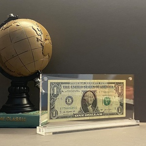 Vitrine de présentation de devises en acrylique transparent au design moderne, taille personnalisée, cadre pour billets de banque, montage facile pour la décoration de bureau à domicile, billets/photographies - Product Image 6