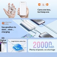 Batterie externe transfrontalière B2B PD 22,5W en plastique avec trois câbles intégrés, grande capacité, ultra-mince, compacte, très portable, 20 000 mAh