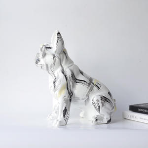 Polyresin Decoratief Hondenbeeld Met Bril Kunstmatige Stijl Huis Kerstdecoratie - Product Image 5