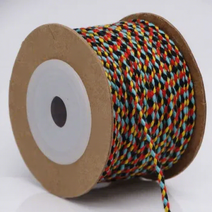 Cordón trenzado <span class=keywords><strong>de</strong></span> tres flores y <span class=keywords><strong>cuatro</strong></span> hebras, no elástico, <span class=keywords><strong>de</strong></span> algodón colorido con borla <span class=keywords><strong>de</strong></span> jade, cuerda Bodhi DIY, serie B, bobina - Product Image 5