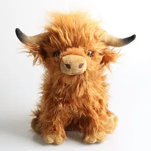 Sıcak satış peluş İskoç yayla inek kabarık simülasyon hayvan oyuncak çocuklar için