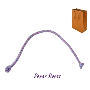 在庫ありペーパーロープクラフトバッググリップキャリアハンドル編組ニットかぎ針編みコードペーパーロープ