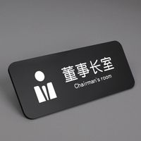 Plaque de numéro de chambre minimaliste en acrylique avec finition brillante, imperméable et résistante aux UV, options personnalisables pour les portes d'hôtel et de bureau