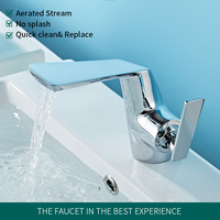 Robinet de lavabo style cascade, robinet de salle de bain pas cher, robinet mélangeur à poignée unique, robinet de lavabo suspendu pour baignoire