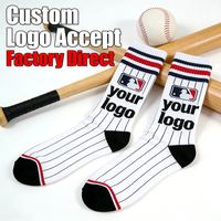 Chaussettes de baseball légères et respirantes en coton biologique peigné, antibactériennes, avec logo personnalisé, pour jeunes et enfants, sports de plein air