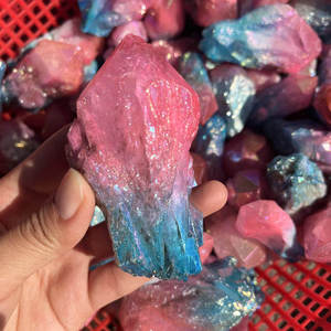 Wholesale Healing <b>Crystal</b> Stones Rainbow Angel Aura Pineapple Quartz <b>Cluster</b> for Jewelry Making - Product Image 5