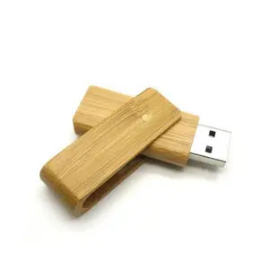 Promosyon hediyeler ahşap bambu döner USB promosyon hediye için ahşap kutu ile pendrive