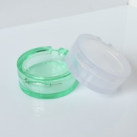 Étui à fards à paupières individuel pliable en plastique transparent ovale portable avec fermeture à pression, logo personnalisé pour petite palette de fards à paupières