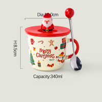 Mug Kopi Keramik Natal Santa Claus Berkualitas Tinggi Mug Natal Porselen Keramik Polos