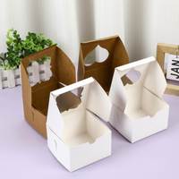 Boîtes à gâteaux personnalisées en kraft 4x4x4 pouces, en matériaux recyclés, avec pelliculage mat et gaufrage, pour l'emballage de pâtisseries et desserts (gâteaux, tartes)
