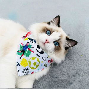 Yisi Pet Bandana Adjustable Digital Print Sports Pattern Cat <b>Dog</b> Neck Bib For Party Decorate - Product Image 3