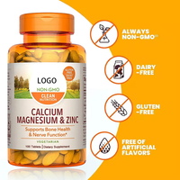 Comprimés de calcium végétarien, comprimés de calcium, magnésium et zinc, supplément de calcium, minéraux pour l'immunité et anti-fatigue