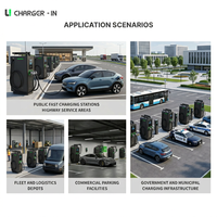 ESTACIÓN DE CARGA DE ALTA POTENCIA PARA VEHÍCULOS ELÉCTRICOS DE CORRIENTE CONTINUA 60KW 120KW 180KW 240KW MONTADA EN SUELDO CON DOBLE PISTOLA CCS1 CCS2 NACS OCPP 4G RFID CÓDIGO QR