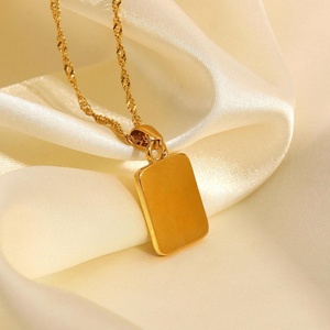 Hot Sale Stainless Steel Rectangle Pendant Crystal Natural Stone Angel wings Pendant Necklace for Women - Product Image 6