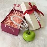 Porte-clés créatif en résine 3D en forme de pomme, breloque de sac en forme de fruit, pendentif pour clés de voiture, mini cadeau promotionnel
