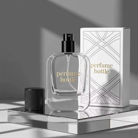 Flacons de parfum en verre carrés, pompe pulvérisatrice dorée et noire, vente en gros, vides, avec boîte cadeau blanche, 100 ml