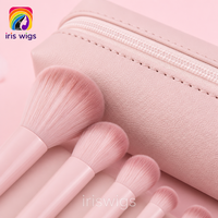 Iriswigs – Ensemble de 13 pinceaux de maquillage rose pêche, professionnels, en poils synthétiques doux, pour le visage, les fards à paupières, le blush et le blending, pour débutants