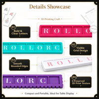 Tableau de score de mahjong imprimé en 3D en plastique coloré avec marquages clairs, design minimaliste contemporain, accessoire de jeu