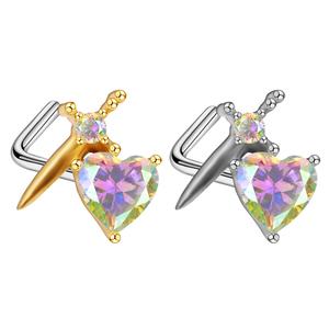 Gaby नाक अंगूठी हीरा स्टेनलेस स्टील नाक स्टड सेक्सी तितली सोने नाक अंगूठी थोक संवर्धन असली भेदी गहने - Product Image 6