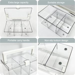 Boîte de rangement de médicaments en plastique transparent en gros Boîte de rangement cosmétique portable pour affichage uniquement - Product Image 3