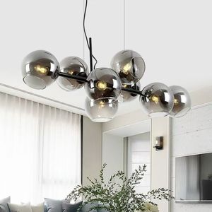 <span class=keywords><strong>Lustre</strong></span> de <span class=keywords><strong>boule</strong></span> de <span class=keywords><strong>verre</strong></span> <span class=keywords><strong>transparent</strong></span> de lumière pendante de LED de haute qualité nordique d'or et de noir pour le salon et les salles à manger pour des hôtels - Product Image 1