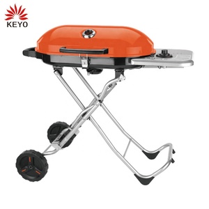 Side Burner Portable Foldable <strong>Propane</strong> Grill <strong>Griddle</strong> Gas Barbecue <strong>Camping</strong> Outdoor BBQ Grills with Trolley Powder Coated - Product Image 3