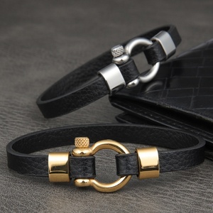 Pulseras de Cuero con Conector de Acero Inoxidable Estilo Italiano, Diseño Nuevo 2024, Venta al Por Mayor, Personalizadas - Product Image 2