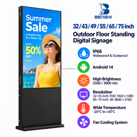 Écran LCD extérieur 4K Android pour menu numérique, affichage publicitaire, présentoir d'exposition, signalétique et totem IP66, TV tactile intelligente