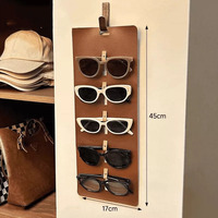 Support mural pour lunettes en cuir PU, organisateur de lunettes de soleil, support de rangement pour lunettes, décoration minimaliste pour la maison